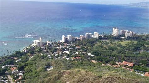 Top Of Diamond Head Crater View Of Honolulu And Waikiki Beach Youtube