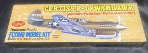 Curtiss P 40 Warhawk 165 Guillows 501 Balsa Wood Model Airplane Kit