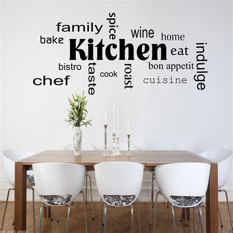 Maybe you would like to learn more about one of these? Kitchen Words Phrases Wall Art Sticker Quote Decal Mural Stencil Transfer Decor | eBay