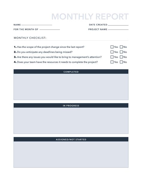 Weekly Manager Report Template