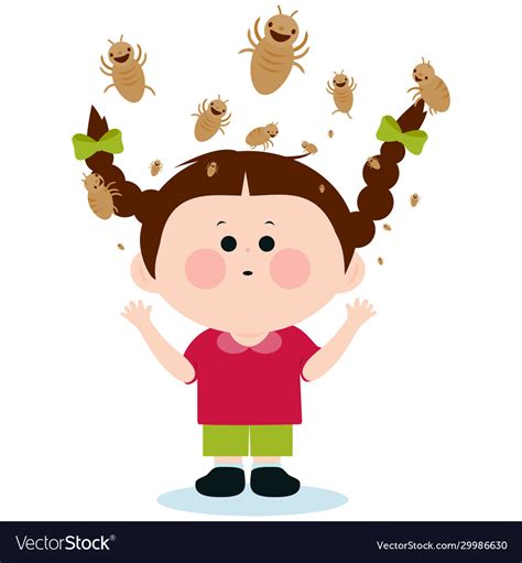 Girl With Lice On Her Head Royalty Free Vector Image