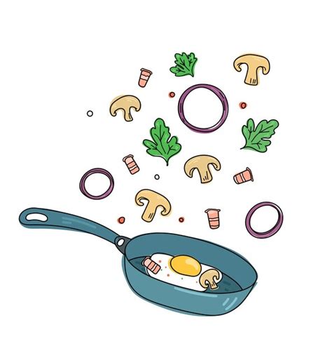 Premium Vector Illustration Of A Fried Egg Recipe With Vegetables