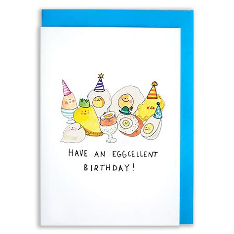 Have An Egg Cellent Birthday Fried Egg Crochet Punny Birthday Card