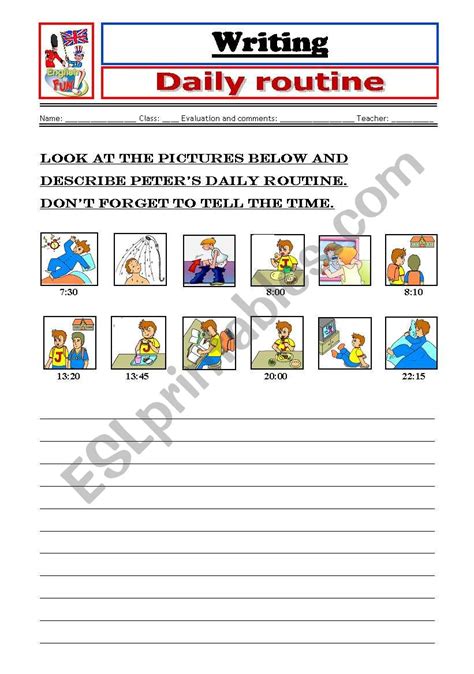 Daily Routine Activities Worksheets