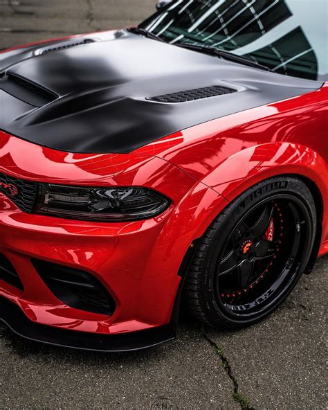 Two Tone Dodge Charger Hellcat Widebody Rides Ominously Low On Matching