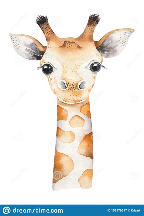 Brighten any room with this vibrant depiction of a joyful giraffe on a neon pink, purple and blue. A Poster With A Baby Giraffe. Watercolor Cartoon ...