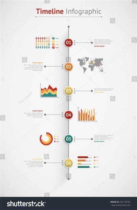 Timeline Vector Infographic World Map Timeline Infographic