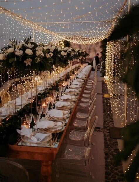 Whimsical Wedding Reception Ideas With String Lights Emmalovesweddings