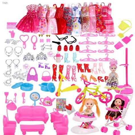 Affordableprice℗ 118pcsset Barbie Doll Clothes Set Include 10pcs Party Clothing Barbie Doll