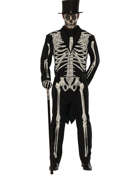 Mens Skeleton Tailcoat Tuxedo Costume