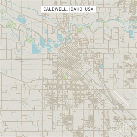 Caldwell Idaho Us City Street Map Digital Art By Frank Ramspott Pixels