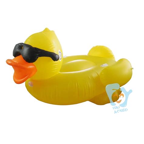 220cm 87inch Giant Inflatable Yellow Duck With Glasses Pool Floats