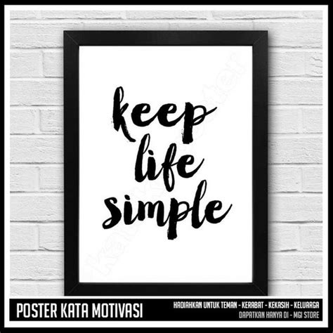 Jual Keep Life Simple Print Art Inspiratif Wall Poster Di Lapak Mitra