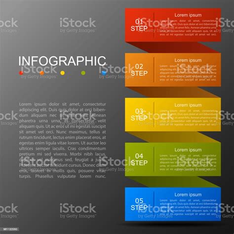 Infographic Ribbon In Modern Fashion Timeline Of Five Options Stock