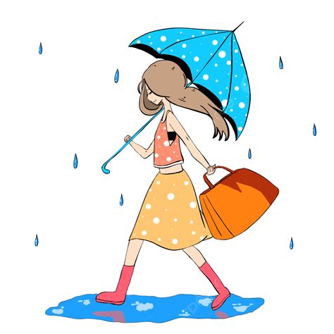 Rain Clipart Png Images Girl In The Rain In The Rain Schoolgirl Girl Png Image For Free Download