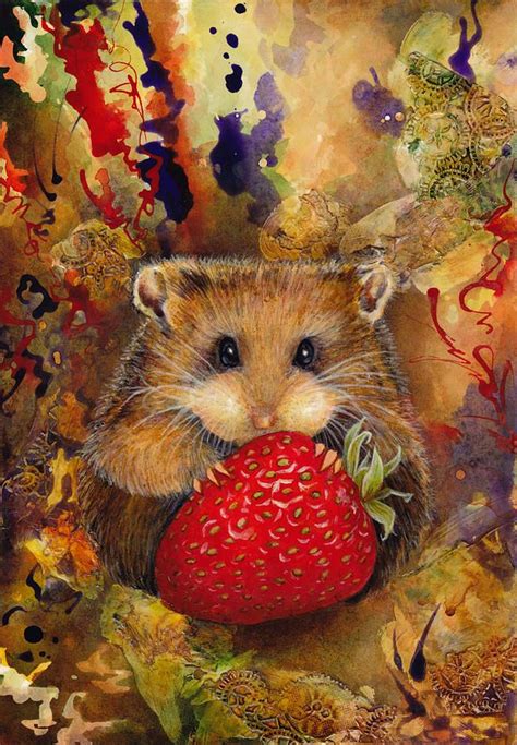 Hungry Hamster Painting Hungry Hamster Fine Art Print Peinture