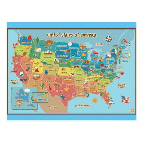 United States Of America Symbol Map Postcard Zazzle
