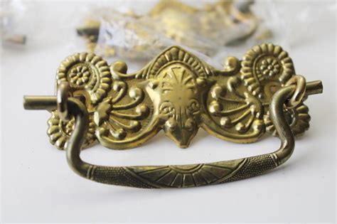 New Old Stock Vintage Brass Hardware Ornate Eastlake Drawer Pulls