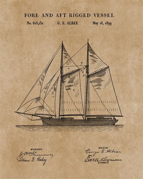 Sailboat Art Set Of 3 Vintage Patent Prints Sailing Ship Etsy Uk
