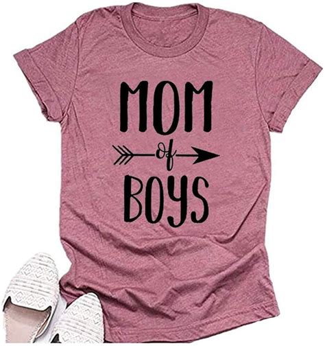 Mom Of Boys Shirts For Women Funny Cute Mom Shirts With Sayings Mother