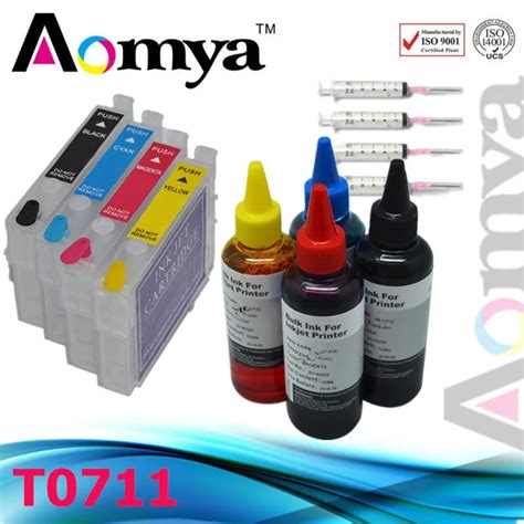 T0711 Cartridge Refill Ink Kit For Epson Stylus SX210 SX215 SX218 SX115 SX400 SX405 SX410 SX415