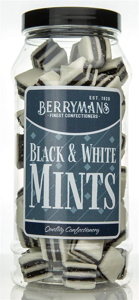 Original Black And White Mints Liquorice Retro Sweets T Jar By