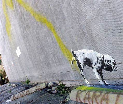 Oscar Nominated Graffiti Artist Banksy Spray Paints Hollywood Los Angeles