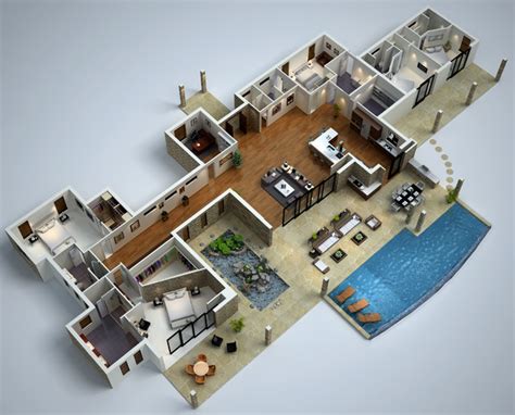 Archival designs mansion floor plans offer unique luxurious options in each house plan. 3D floor plans - Floor Plan - brisbane - by Budde Design