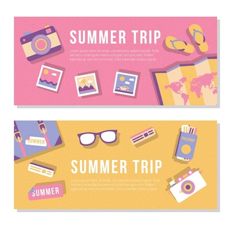 Free Vector Summer Trip Banners