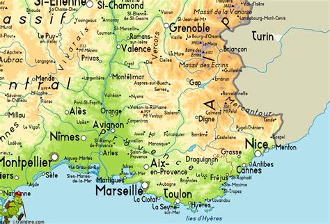 Provence Frankrike Karta Frankrike Kartor Karta Costiera Europa Karta