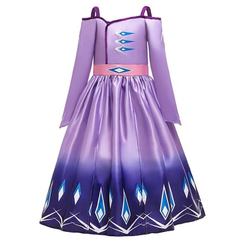 Frozen 2 Elsa Purple Role Play Dressgirls Princess Inspired Snow