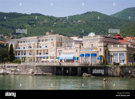 Opatija Istria Croatia Europe View Across Lido To Elegant Seafront
