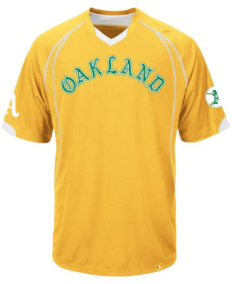 Majestic Yellow Mens Oakland Athletics Legacy Champ T Shirt For Men