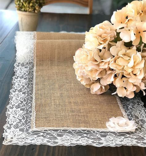 Patchwork table runner crochet table runner holiday tables thanksgiving table table nautique table violet tables shabby chic rustic table runners painting burlap. Rustic Table Runner with Lace for Wedding Table Linen ...