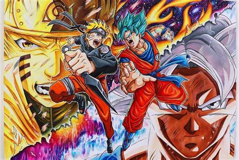 Naruto Vs Goku Goku Drawing Naruto Art Anime Fight
