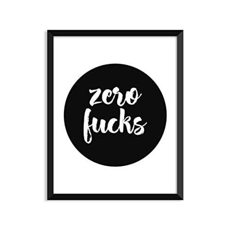 Zero Fucks Given Circle Unframed Art Print Poster Or