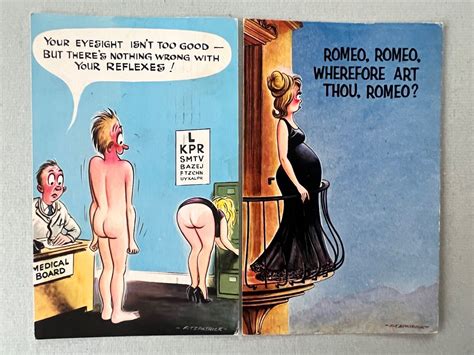 Job Lot 20 Vintage Comic Seaside Humour Saucy Postcards Donald McGill