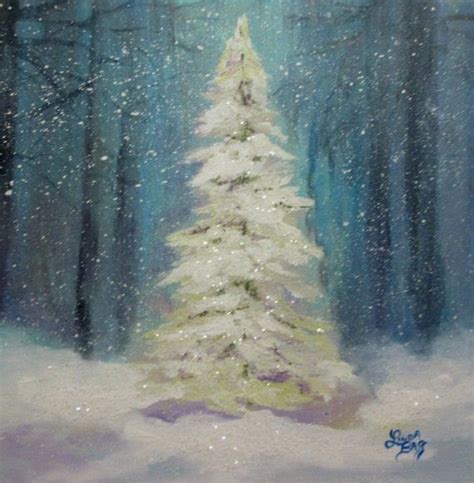 Christmas Tree Painting Original By Followthepaintedroad On Etsy
