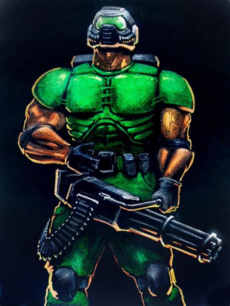 Doomguy By Pitbottom On Deviantart Doom 1993 Doom 2016 Cool Cartoons