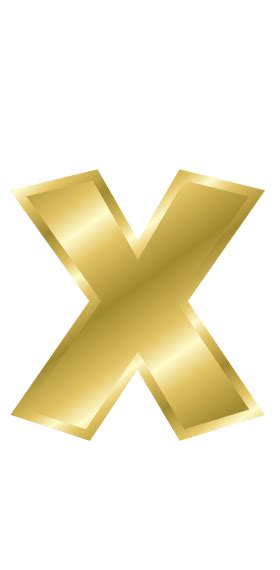 Gold Letter X Signs Symbol Alphabets Numbers Gold Gold Letter X Png Html