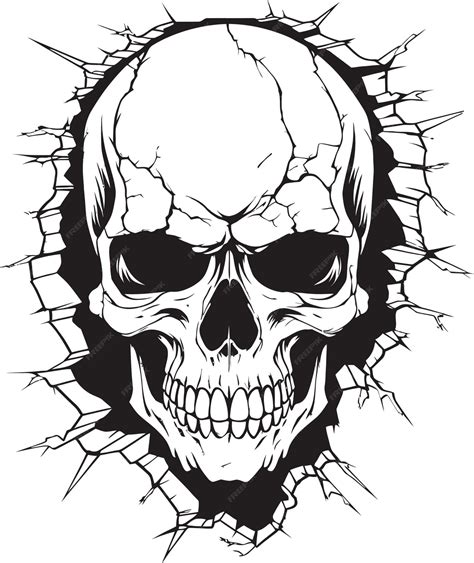 Premium Vector | Eerie awakening the walls intriguing skull emblem