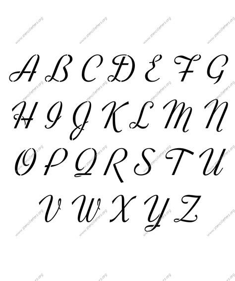 Retro Vintage Cursive Uppercase And Lowercase Letter Stencils A Z 14 To