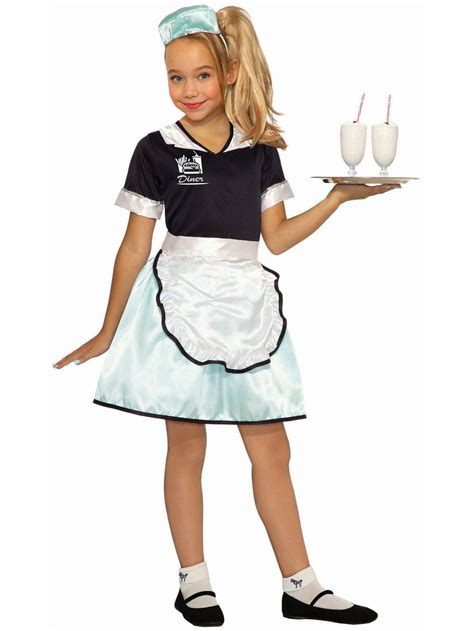 girl s 50 s diner waitress costume