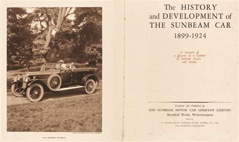 Lot 6 Sunbeam Motor Car Company The History And