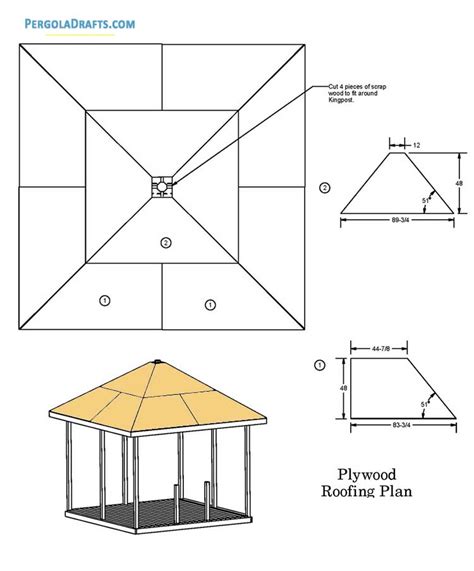 12×12 Square Gazebo Plans Blueprints For Functional Summerhouse