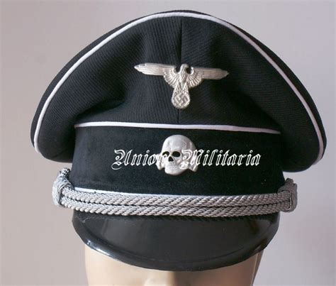 High Quality Ww2 German Ss Black Visor Cap Reproduction For Sale