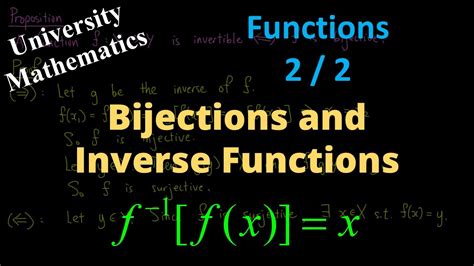 Injective Functions Surjective Functions Bijective Functions And Inverse Functions Youtube