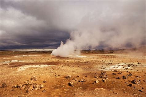 Hverir Iceland Landscape Sky Sea Geothermal