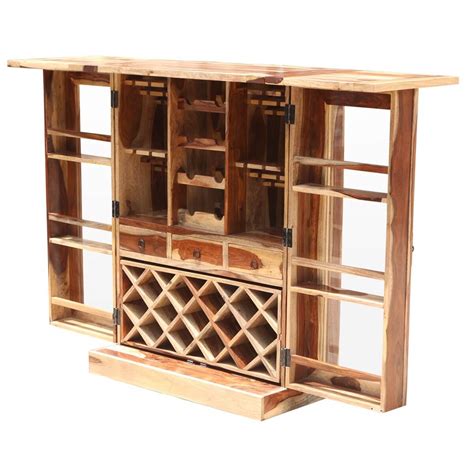 Solid wood kitchen cabinets are long lasting and strong. Lincoln Study Solid Wood Foldout Complete Wine Bar Liquor ...
