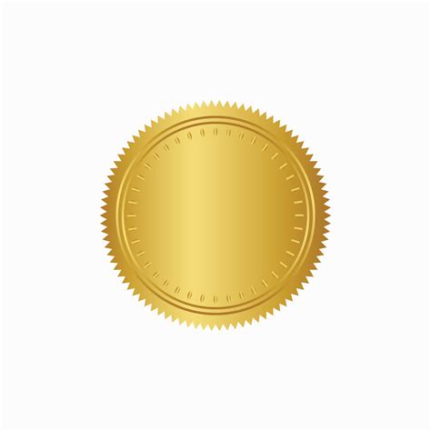 Round Golden Badge Isolated On A Black Background Seal Stamp Gold